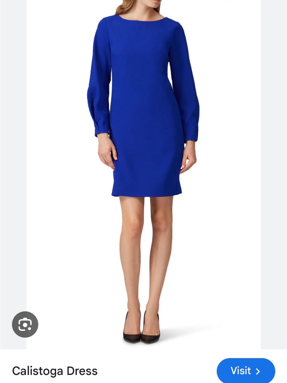 Trina Turk Royal Blue Long Sleeve Shift Dress